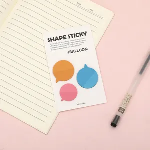 Transparent PET speech bubble sticky notes for office and study, aesthetic cute index tabs.