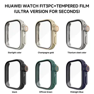 Coque de protection et verre trempé pour Huawei Watch Fit 3, design Ultra, multicolore.