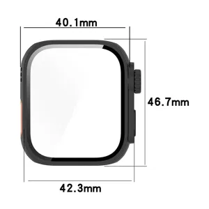 Schéma détaillé des dimensions du produit de coque de protection avec mesures précises en mm.