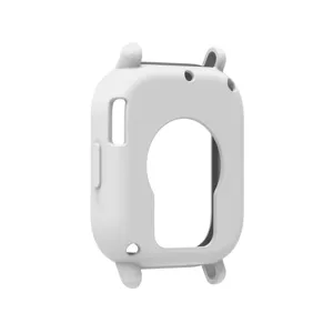 Silikon Schutzhulle fur Smartwatch, weicher Bumper Cover Detailansicht, weisse Farbe.