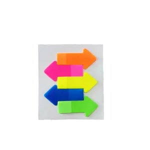 Note adesive indice a freccia PET trasparenti fluo con colori assortiti molto vivaci.