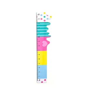 Jolie règle droite de dessin animé outil de mesure plastique souple 15cm mignon