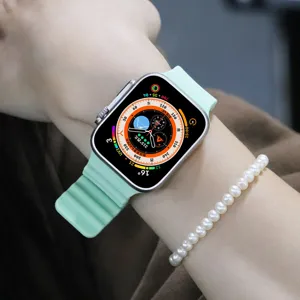 Ανταλλακτικό λουράκι σιλικόνης ocean για Apple Watch Ultra series, μαλακό και άνετο.