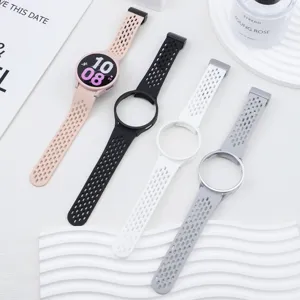 Silicone mesh watch strap and PC hollow case set compatible with Samsung Galaxy Watch.