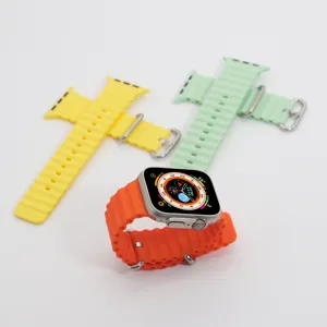 Λουράκι ρολογιού σιλικόνης Ocean συμβατό με Apple Watch Ultra, ανθεκτικό ανταλλακτικό λουράκι.
