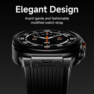 Replacement silicone watch strap with metal connector for Samsung Watch Ultra 47mm black