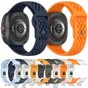 Breathable Silicone Replacement Watch Band Sport Wrist Strap Lightweight Soft Watchband Compatible Accessories