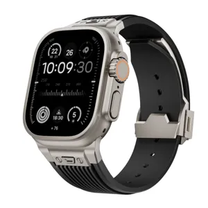 Bracelet de Montre en Silicone Avec Boucle Déployante en Métal Bracelet de Rechange Souple Pour Montre Intelligente Accessoires