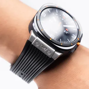 Silicone watch strap with metal connector and screws for Samsung Watch Ultra 47mm replacement.