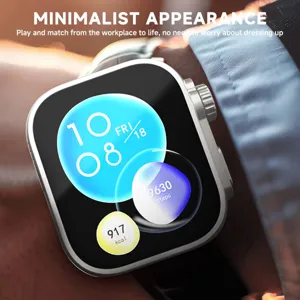 Gros plan détaillé de l'étui de protection élégant pour montre connectée au poignet.