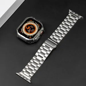 Cinturino per Orologio in Acciaio Inossidabile e Custodia Protettiva in TPU per Smartwatch Cinturino in Metallo di Ricambio Accessorio di Moda Affari