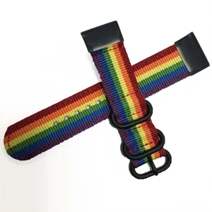Cinturino per orologio in tela di nylon arcobaleno colorato ricambio per smartwatch