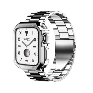 Cinturino per orologio in acciaio inossidabile e custodia protettiva TPU color argento