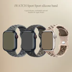 Αθλητικό λουράκι σιλικόνης για Apple Watch, διαπνέον διάτρητο, μαλακό και άνετο.