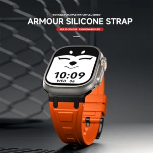 Cinturino in silicone Armour per Apple Watch, vivace cinturino arancione, comodo e resistente.