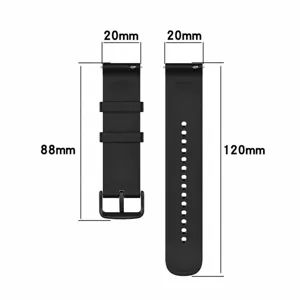 Replacement silicone watch strap 20mm width 88x120mm size diagram compatible smartwatch