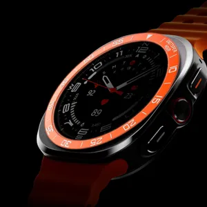 Bague de protection de lunette de montre en métal 47mm avec échelle orange pour montres.