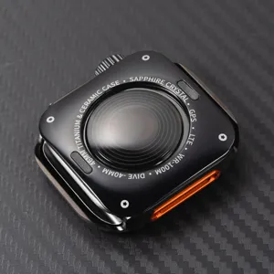 Black metal watch protective case compatible for Apple Watch Ultra style design precision fit.