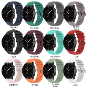 Silicone smartwatch replacement strap band 20mm 22mm universal multiple colors available.