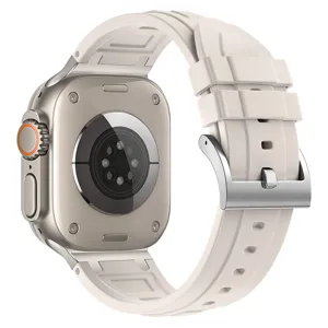 Cinturino per orologio in silicone dettaglio compatibile con Apple Watch Ultra, morbido.