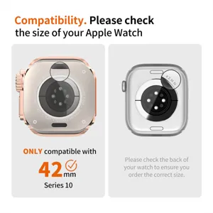 Zinc alloy protective case compatibility guide designed for Apple Watch 42mm series.