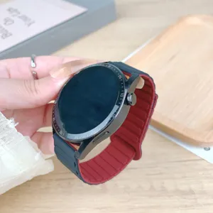 Silicone magnetic loop watch strap dual color replacement band for smart watch 20mm 22mm accessories