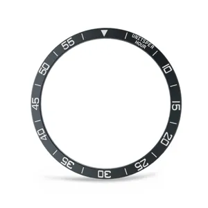Insert de lunette de montre en métal noir bague d'échelle tachymètre de rechange spécial