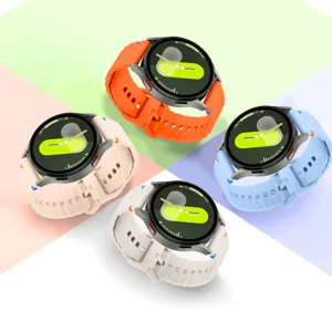 Universal silicone watch strap with wave design, compatible with Samsung and Huawei smartwatches.