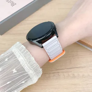 Universal silicone magnetic loop watch strap 20mm 22mm for smartwatches replacement.