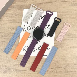 Silicone magnetic loop watch band replacement strap compatible with smartwatches multi color