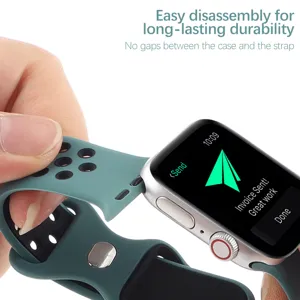 Silikon Sport Uhrenarmband atmungsaktives Ersatzarmband für Apple Watch Ultra Serie, robust.