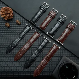 Vervangende lederen horlogeband compatibel met Apple Watch, stijlvol en mooi design.