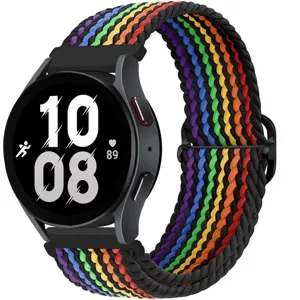 Replacement nylon braided solo loop strap with adjustable metal buckle for smart watch.