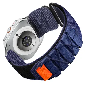 Strapazierfähiges blaues Nylon Trail Loop Armband kompatibel mit 47mm Smartwatch für Sport.