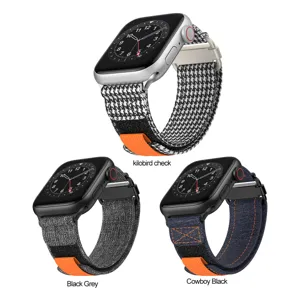 Canvas Loop Velcro Watch Strap For Apple Watch Ultra Series Series Replacement Band Sport Wristband
