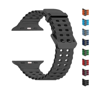 Λουράκι Σιλικόνης Ocean Για Smartwatch Σειρά Ultra Αδιάβροχο Αθλητικό Ανταλλακτικό Καρπής Διπλή Αγκράφα