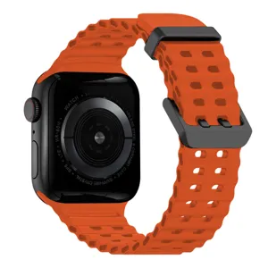 Λουράκι σιλικόνης Ocean για Apple Watch με διπλή πόρπη, ανθεκτικός και διαπνέων σχεδιασμός.
