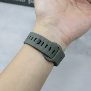 Silicone sports watch band replacement for Apple Watch Ultra and iwatch series, dark gray snap.