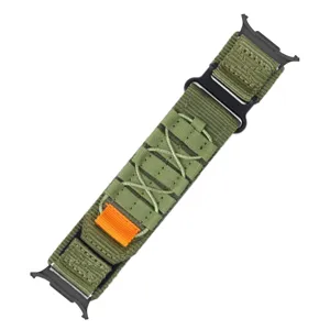Outdoor Sport Nylon Schlaufe geflochtenes Uhrenarmband, taktisch grün mit Metall Schnalle für Uhr.