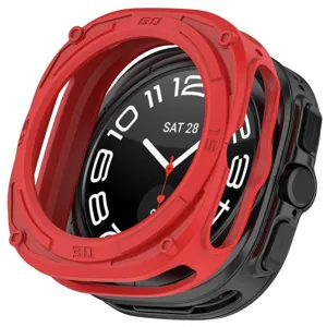 Rugged TPU Protective Bumper Case for Samsung Galaxy Watch Ultra 47mm Shockproof Red Cover