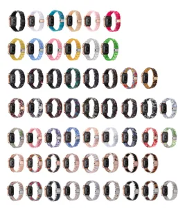 Resin watch band for Apple Watch marble leopard print replacement strap colorful link bracelet