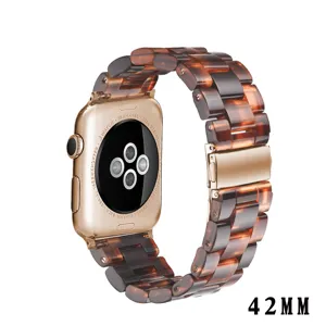 Resin Watch Strap Compatible with Apple Watch Marble Leopard Print Replacement Band 42mm New