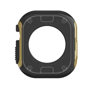 Robustes PC TPU Schutzcase für Apple Watch 49mm Rüstung Cover Schwarz Gold Design Zubehör