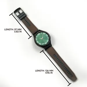 Ersatz Silikon Leder Uhrenarmband kompatibel mit Samsung Galaxy Watch, braunes Armband.