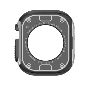 Robuste PC TPU Schutzhülle Detailansicht kompatibel mit Apple Watch 49mm Rüstung Design.