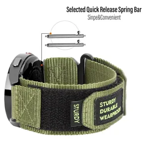 Nylon klittenband smartwatch bandje met snelsluiting veerpen voor dagelijks comfort.