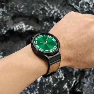 Silikon-Leder-Uhrenarmband Ersatz für Samsung Galaxy Watch, bequemes Handgelenk-Tragedetail.