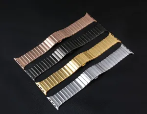 Cinturino in metallo di ricambio per Apple Watch, bracciale in acciaio inossidabile con fibbia.