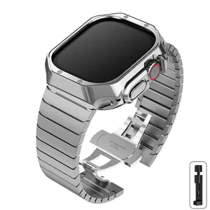 Cinturino in metallo di acciaio inossidabile e custodia protettiva per Apple Watch Ultra