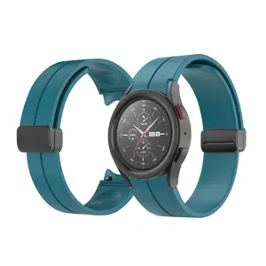 Cinturino di ricambio in silicone con fibbia pieghevole magnetica per Galaxy Watch, blu.
